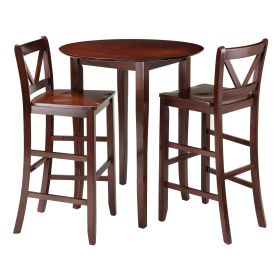 Fiona 3-Pc High Round Table with 2 Bar V-Back Stool