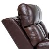 LYS Genuine leather Chocolate Brown 38.5 Width Zero Gravity Power Recliner with Power Headrest (Sofa)