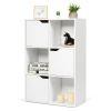 58 Inch 4-Tier Bamboo Ladder Bookshelf