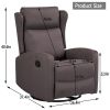 JST Rocking Swivel Recliner Chair for Living Room, 360 Degree Swivel, Adjustable Modern Reclining Chair, Classic and Traditional Recliner Sofa with Lu