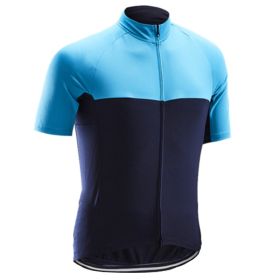 Road And Mountain Bike Cycling Jerseys Men's Tops Spring And Summer Cycling Jerseys (Option: Black and blue color matching-XS)