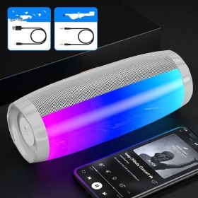 Colorful Lights Bluetooth Speaker High Volume Audio Subwoofer (Option: Ultimate gray color lights-Highend version of the chargi)