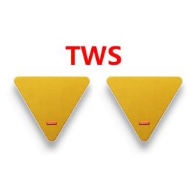 Fashionable Home Wall Mounted Bluetooth Speaker (Option: Yellow-220V US-2piece)