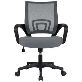 Office Computer Desk Chair Gaming-Ergonomic Mid Back Cushion Lumbar Support with Wheels Comfortable Blue Mesh Racing Seat Adjustable Swivel Rolling Ho (Color: Dark Gray)