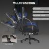 Ergonomic Gaming Chair for Adults, Comfortable Computer Chair for Heavy People, Adjustable Height Office Desk Chair with Wheels, Breathable Leather Vi