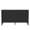 Wood Storage Cabinet with Three tempered glass doors and Adjustable Shelf,Suitable for living room, study and entrance