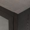 Wood Storage Cabinet with Three tempered glass doors and Adjustable Shelf,Suitable for living room, study and entrance