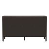 Wood Storage Cabinet with Three tempered glass doors and Adjustable Shelf,Suitable for living room, study and entrance