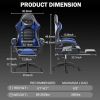 Ergonomic Gaming Chair for Adults, Comfortable Computer Chair for Heavy People, Adjustable Height Office Desk Chair with Wheels, Breathable Leather Vi