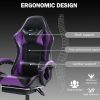 Ergonomic Gaming Chair for Adults, Comfortable Computer Chair for Heavy People, Adjustable Height Office Desk Chair with Wheels, Breathable Leather Vi