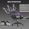 Ergonomic Gaming Chair for Adults, Comfortable Computer Chair for Heavy People, Adjustable Height Office Desk Chair with Wheels, Breathable Leather Vi