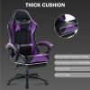 Ergonomic Gaming Chair for Adults, Comfortable Computer Chair for Heavy People, Adjustable Height Office Desk Chair with Wheels, Breathable Leather Vi