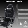 Ergonomic Gaming Chair for Adults, Comfortable Computer Chair for Heavy People, Adjustable Height Office Desk Chair with Wheels, Breathable Leather Vi