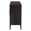 Wood Storage Cabinet with Three tempered glass doors and Adjustable Shelf,Suitable for living room, study and entrance