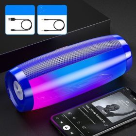Colorful Lights Bluetooth Speaker High Volume Audio Subwoofer (Option: Ultimate blue lights-Highend version of the chargi)
